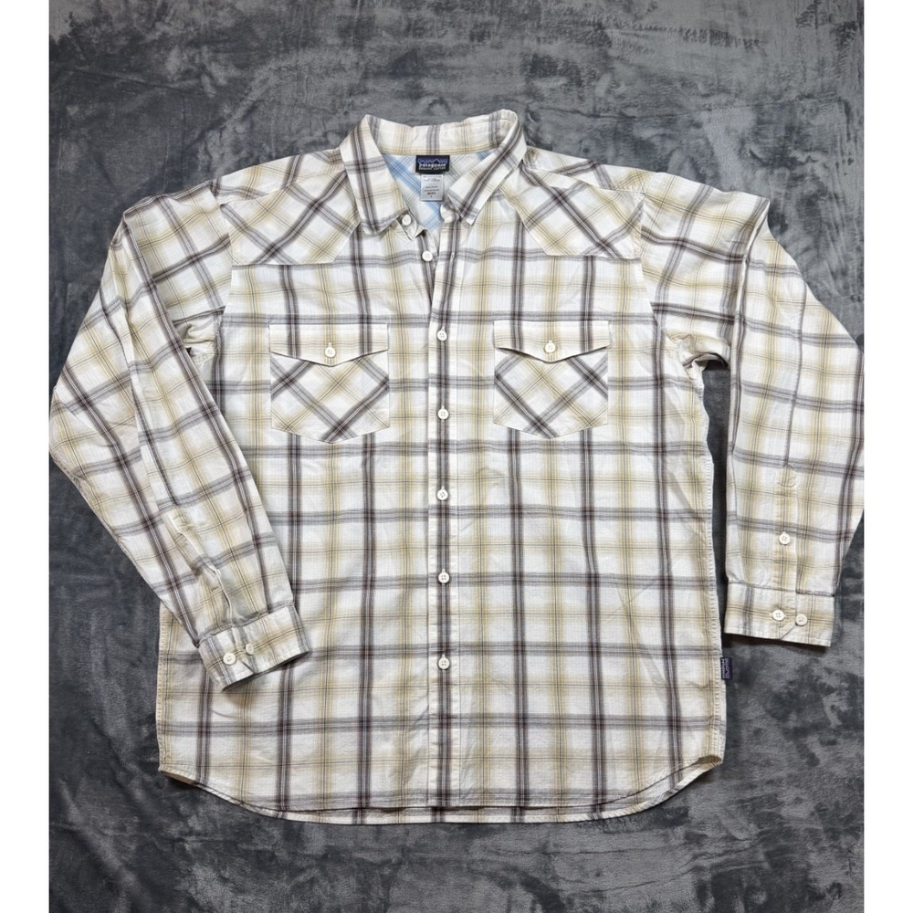 Patagonia Mens L Organic Cotton Plaid Western Shirt 52250F9 Long Sleeve